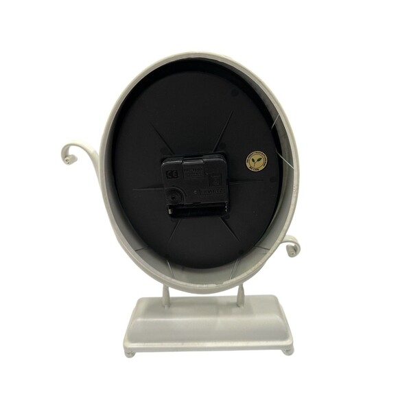 Clock-Chef Le Normand-1902 Theme Rustic Iron-Metal Glass Oval Mantle Desk 11x8” - Picture 3 of 7